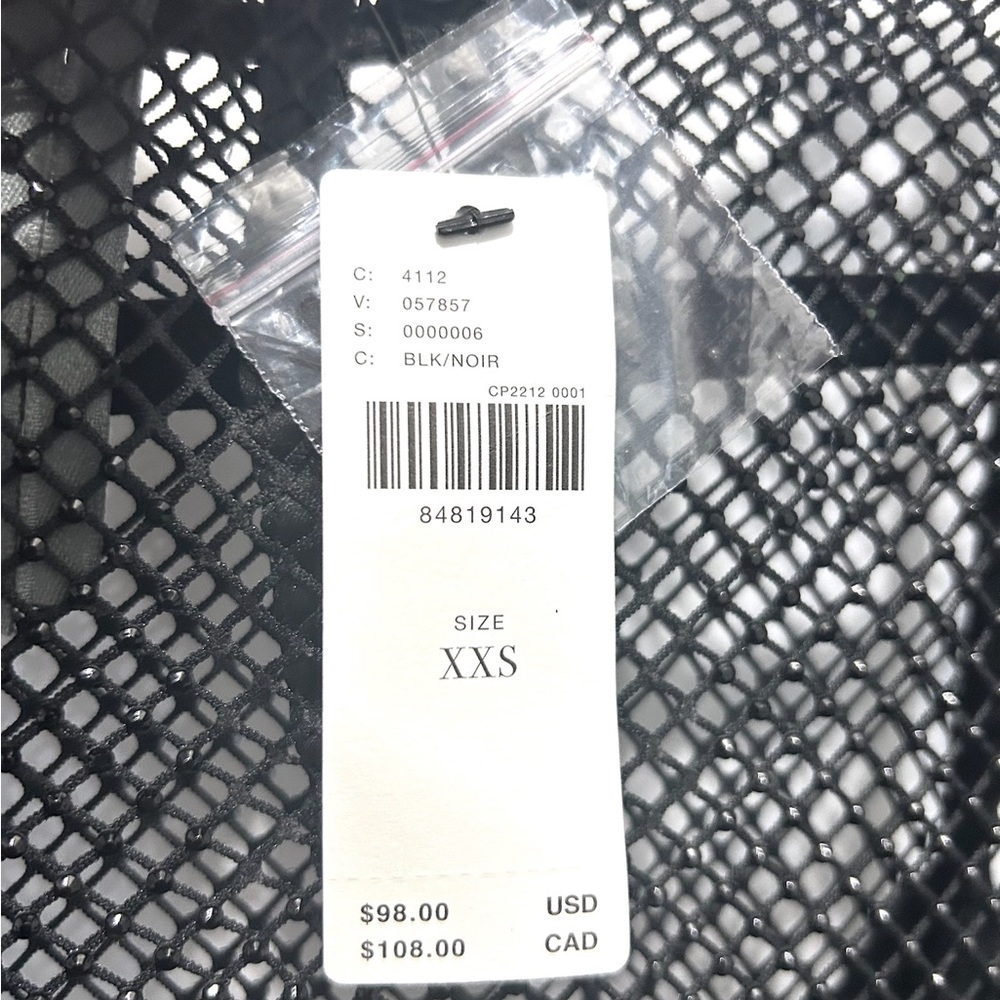 Anthropologie Long-Sleeve Beaded Mesh Top (XXS) - Picture 5 of 6